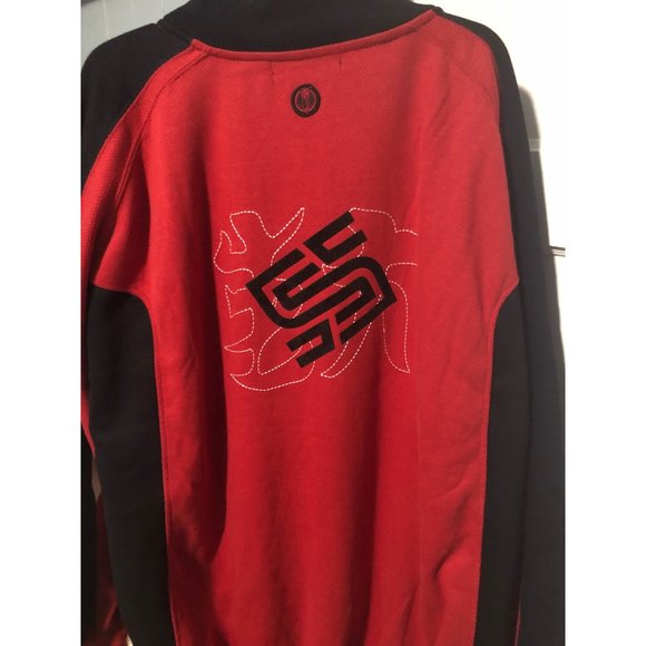 The Source Clothing 2XL Jersey Knit Jacket Red Black Street Wear Hip Hop - Picture 2 of 4